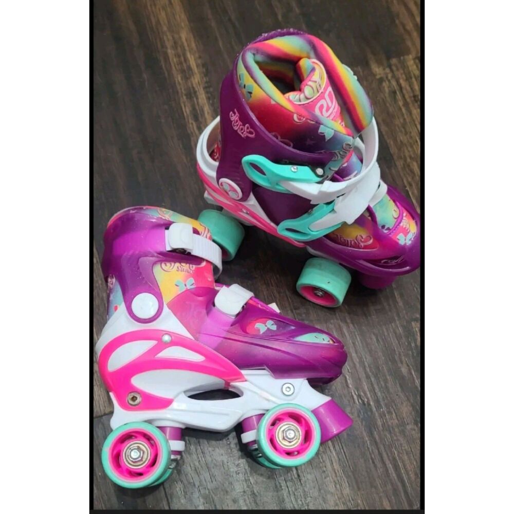 JoJo Siwa by Roller Derby size 12-2 adjustable quad skates youth purple pink